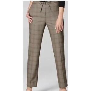 J. Jill Plaid Mid Rise Straight Leg Preppy Drawstring Waist Trouser Pants Small